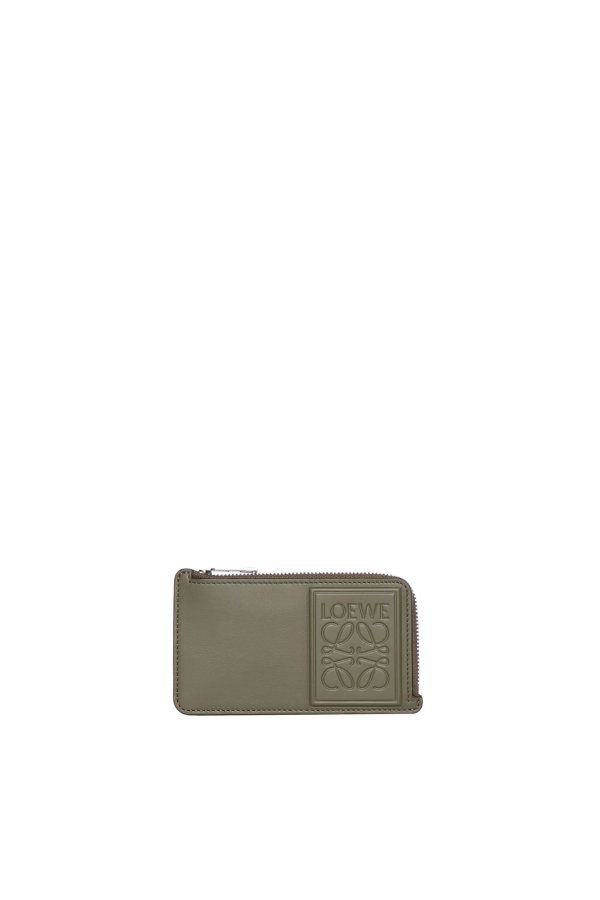 LOEWE Calfskin Card Holder With Coin Pocket - Khaki Green
