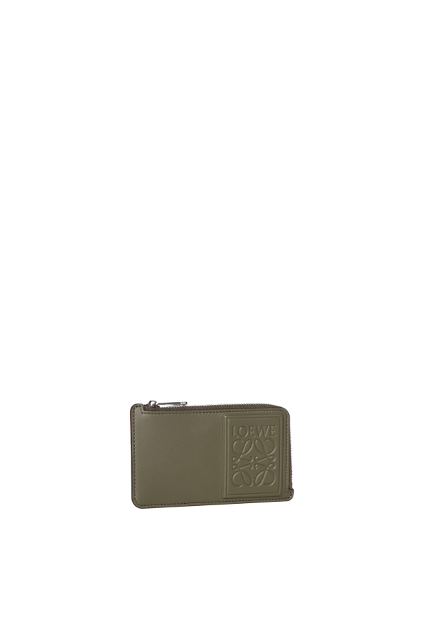 LOEWE Calfskin Card Holder With Coin Pocket - Khaki Green