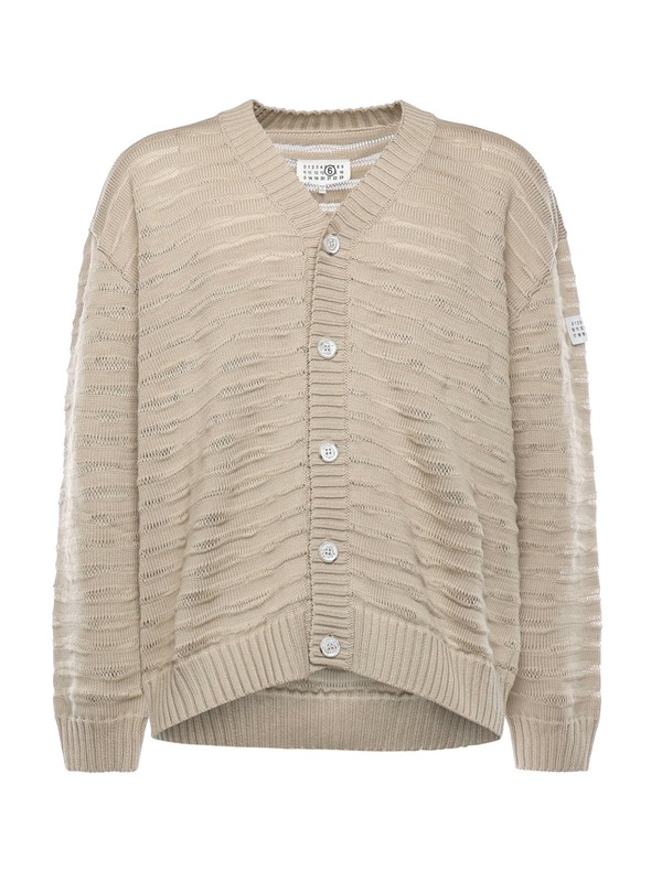MM6 Maison Margiela Cotton Cardigan Sweater - Dune