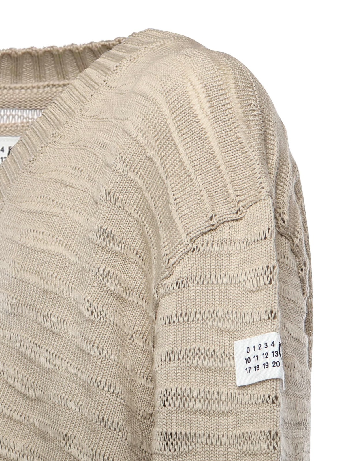 MM6 Maison Margiela Cotton Cardigan Sweater - Dune - Image 2 of 3