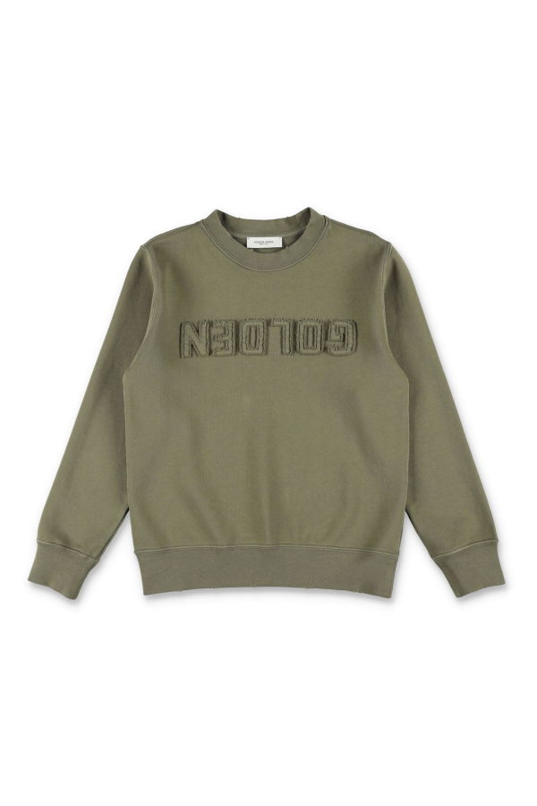 KIDS Golden Goose Reversed Logo Sweatshirt - Dusty Olive
