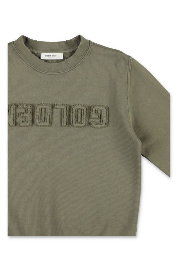 KIDS Golden Goose Reversed Logo Sweatshirt - Dusty Olive