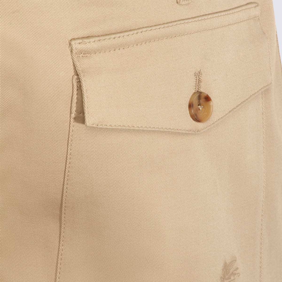 Etro Beige Cotton Pants - Sand - Image 4 of 4