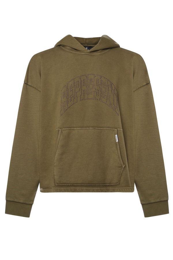 Represent Embellished Cotton Sweatshirt - Vintage Khaki