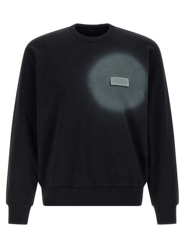 MM6 Maison Margiela Numeric Signature MM6 Spray Sweatshirt - Black