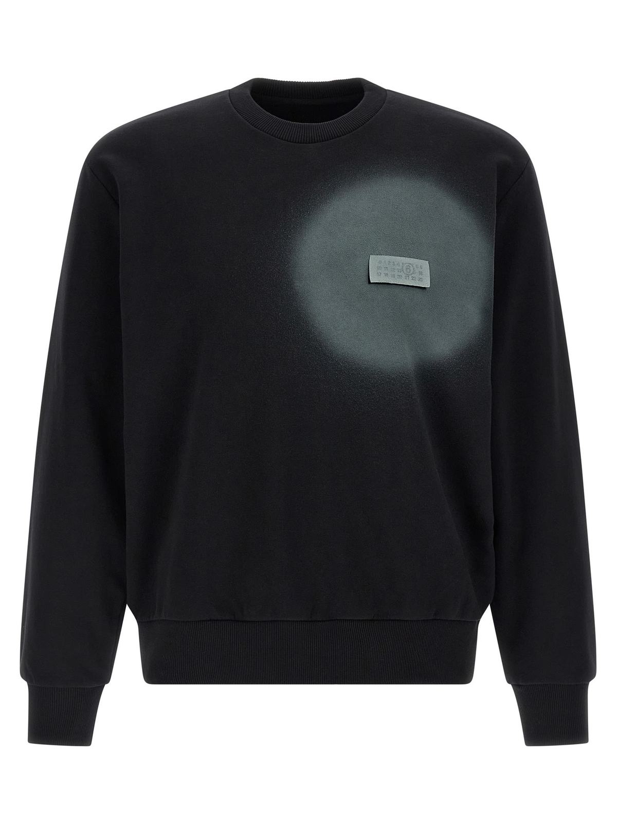 MM6 Maison Margiela Numeric Signature MM6 Spray Sweatshirt - Black - Image 1 of 4