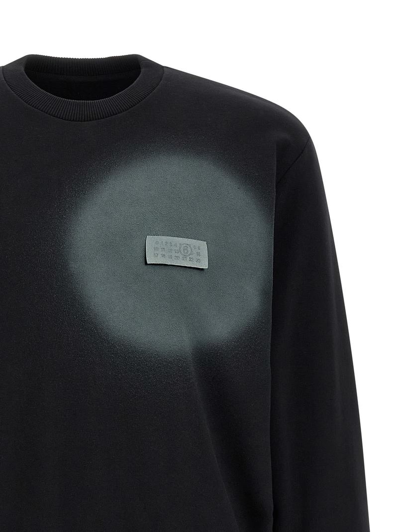 MM6 Maison Margiela Numeric Signature MM6 Spray Sweatshirt - Black