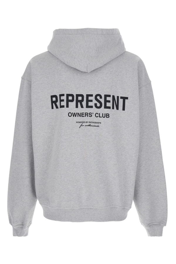 Represent Zip-Up Sweatshirt With Logo On The Front And Back - Gray