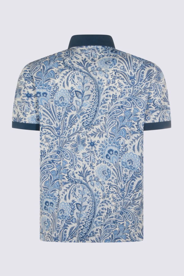 Etro Light Blue Cotton Polo Shirt - Blue