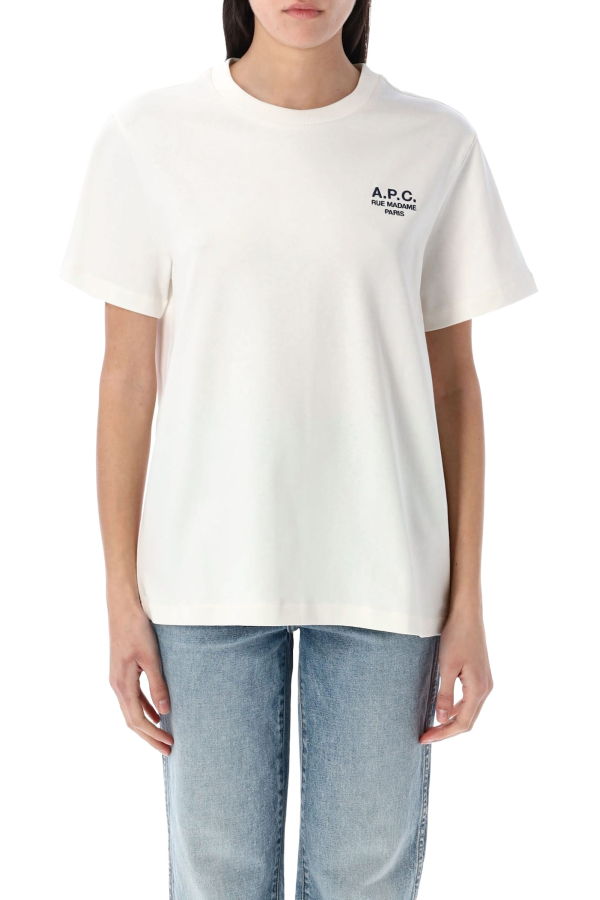 A.P.C. Rue Madame Heavy Cotton Standard T-Shirt - White Dark Navy