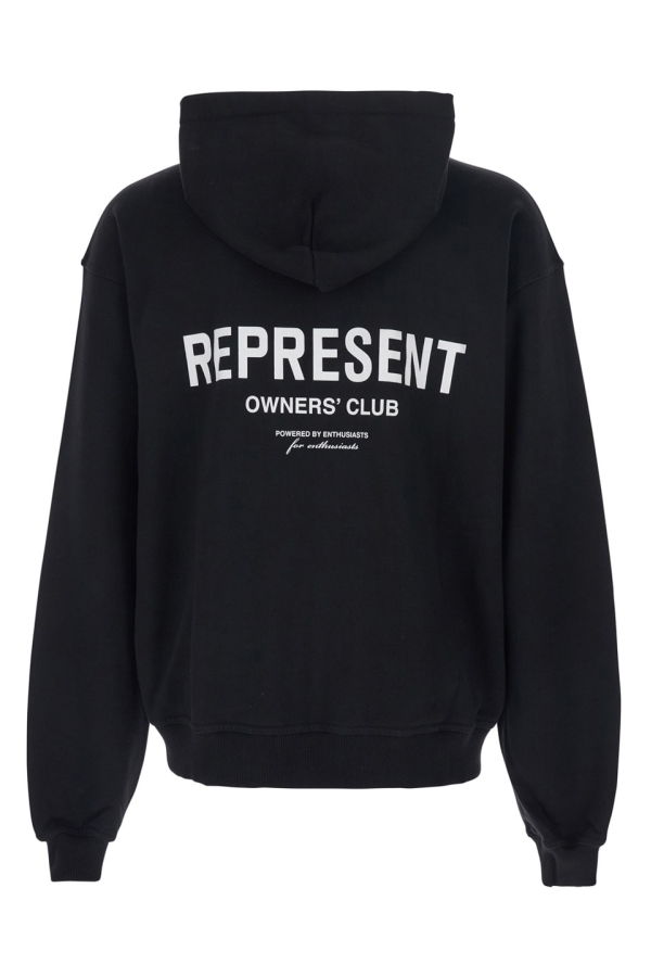Represent Zip-Up Logo Sweatshirt - Black