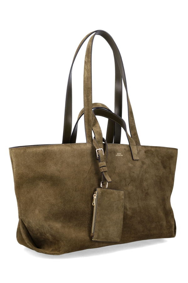 A.P.C. Le Drummer Suede Bag - Dark Khaki