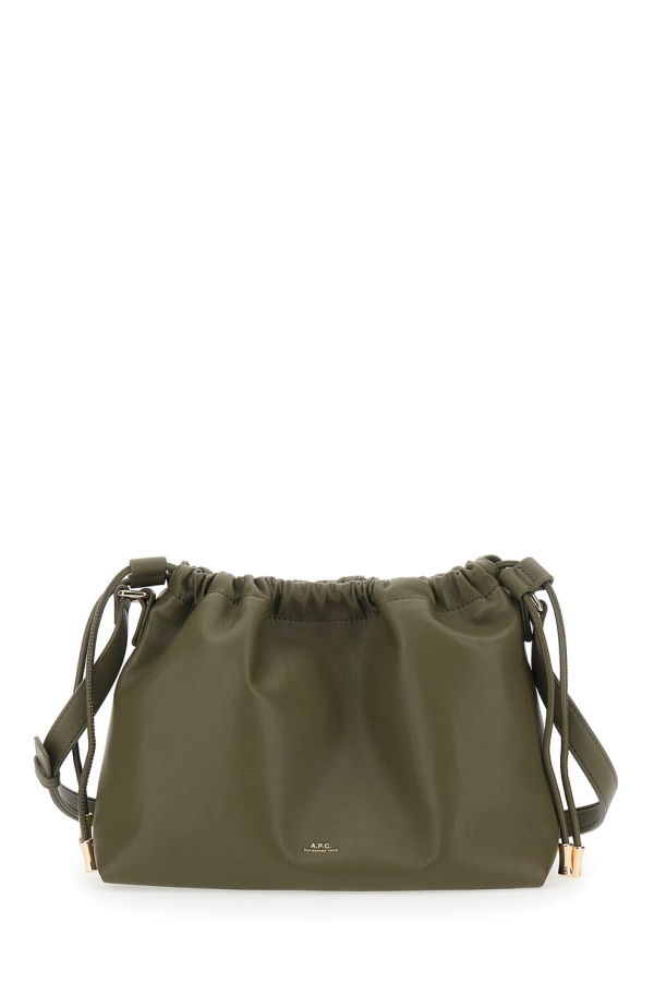 A.P.C. Crossbody Bag With Logo Lettering And Drawstring Closure - Green