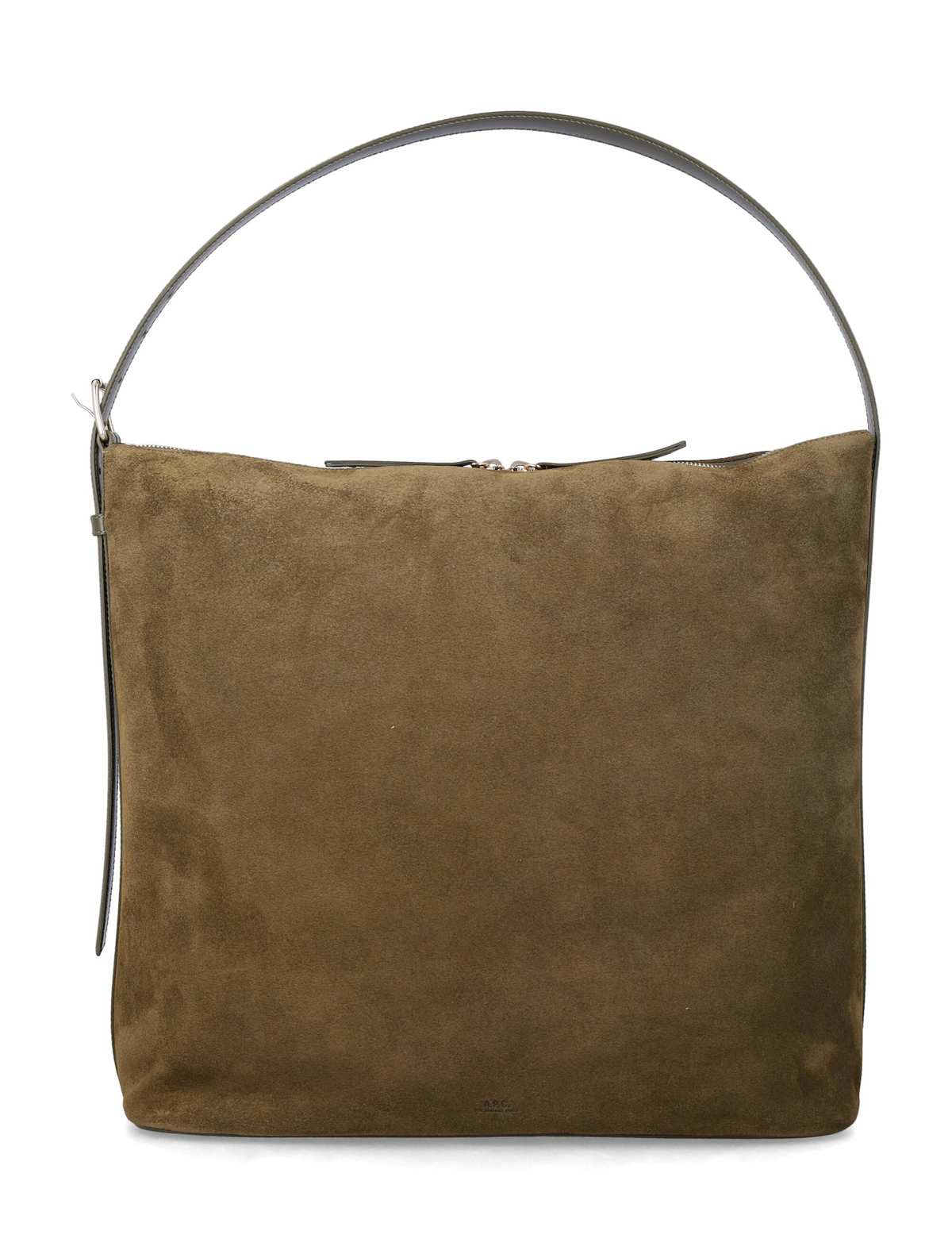 A.P.C. Vera Maxi Suede Shoulder Bag - Dark Khaki - Image 1 of 3