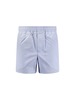 Ami Alexandre Mattiussi Striped Cotton Bermuda Shorts - Bleu Cachemire/ Blanc - Thumbnail 1