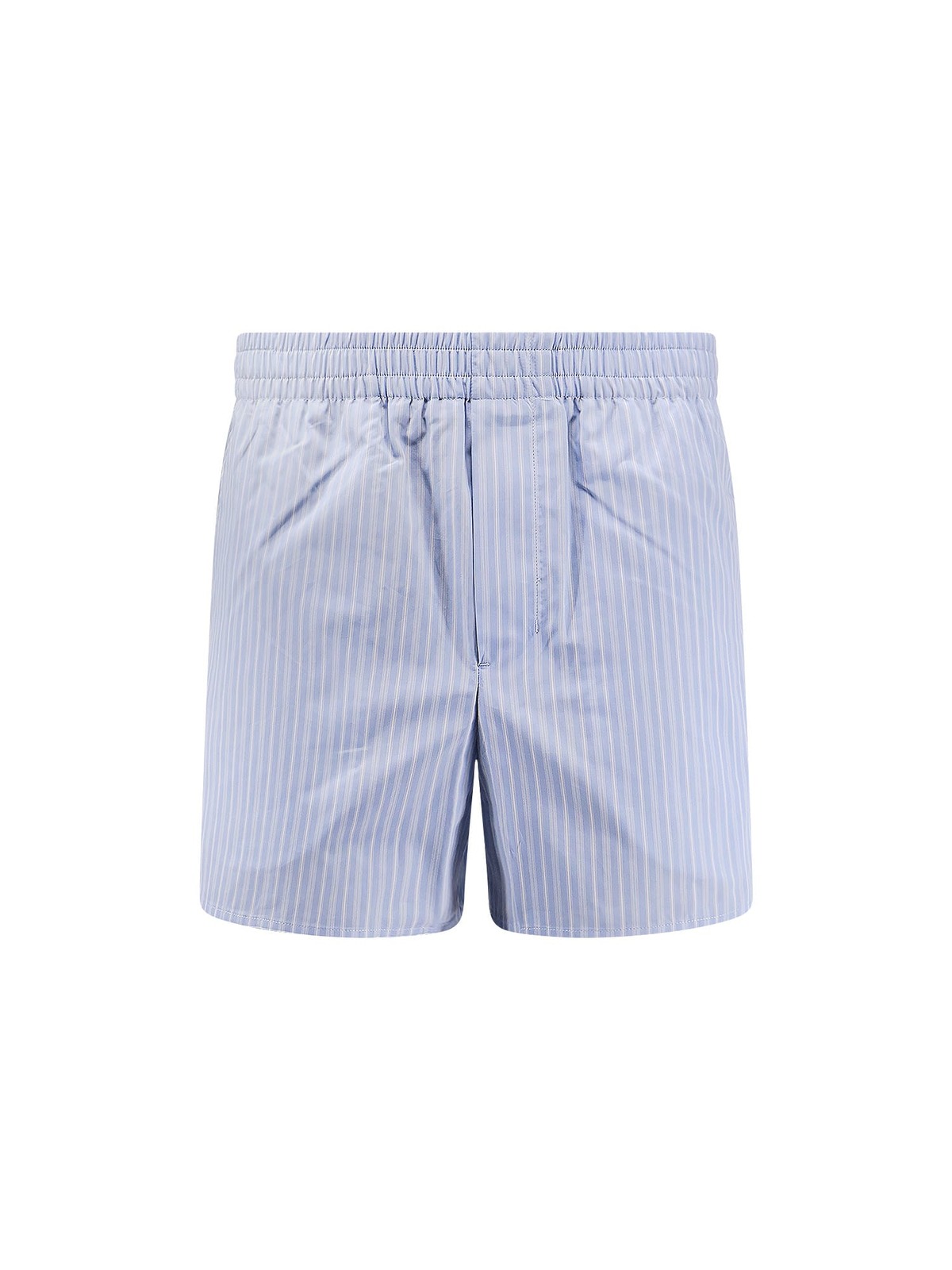 Ami Alexandre Mattiussi Striped Cotton Bermuda Shorts - Bleu Cachemire/ Blanc - Image 1 of 3