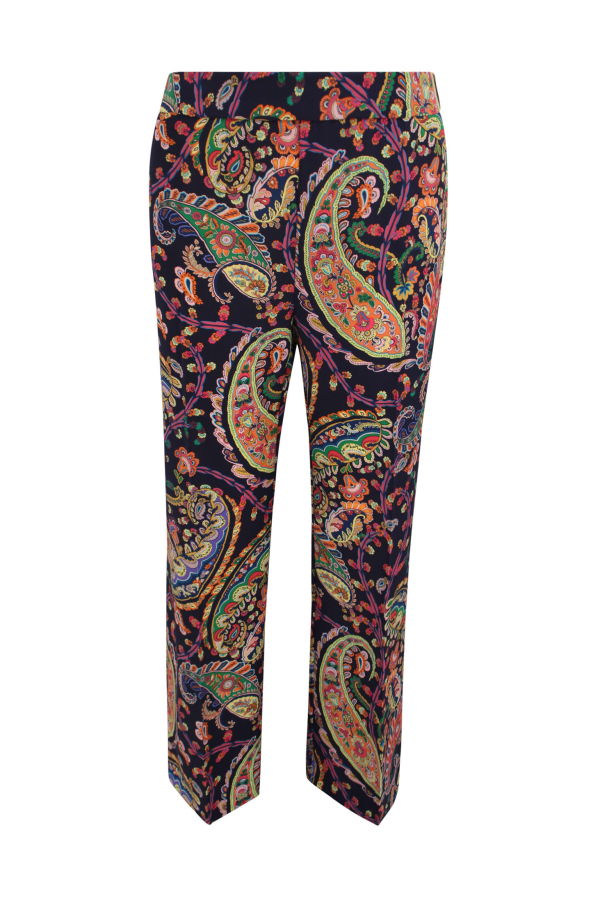 Etro Flared Floral Trousers - Dark Blue