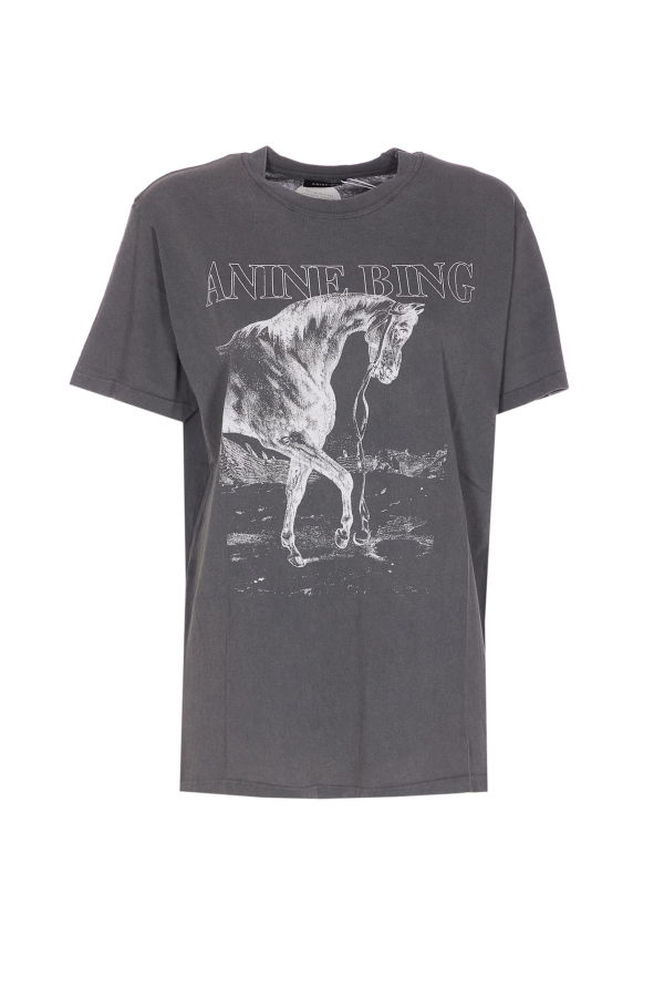 Anine Bing Harry Shrunkelili T-Shirt - Gray