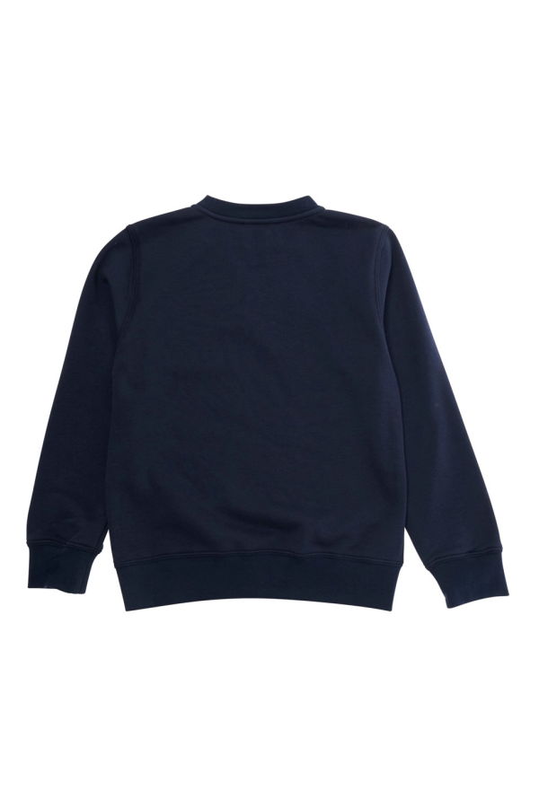 Golden Goose Crewneck With Front Logo In Cotton Blend Sweatshirt - Blue