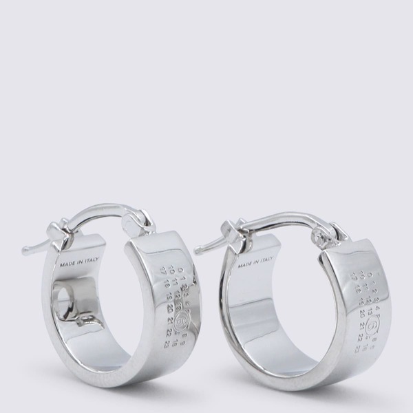 MM6 Maison Margiela Silver Brass Earrings - Polished Palladium