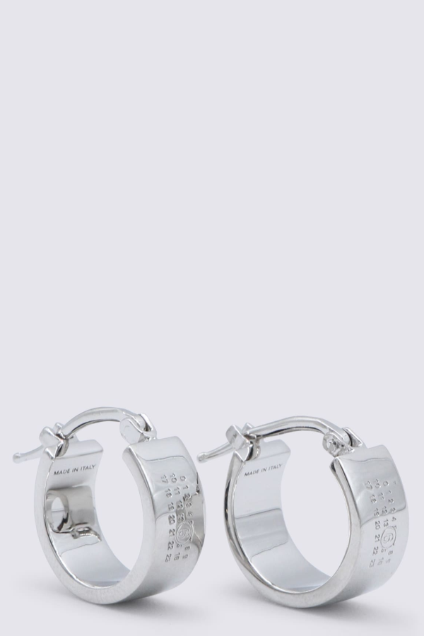 MM6 Maison Margiela Silver Brass Earrings - Polished Palladium