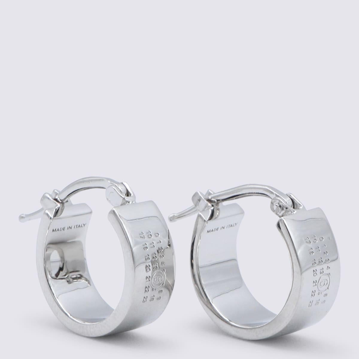 MM6 Maison Margiela Silver Brass Earrings - Polished Palladium - Image 1 of 3