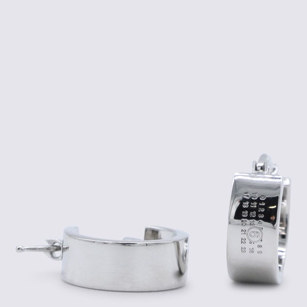 MM6 Maison Margiela Silver Brass Earrings - Polished Palladium