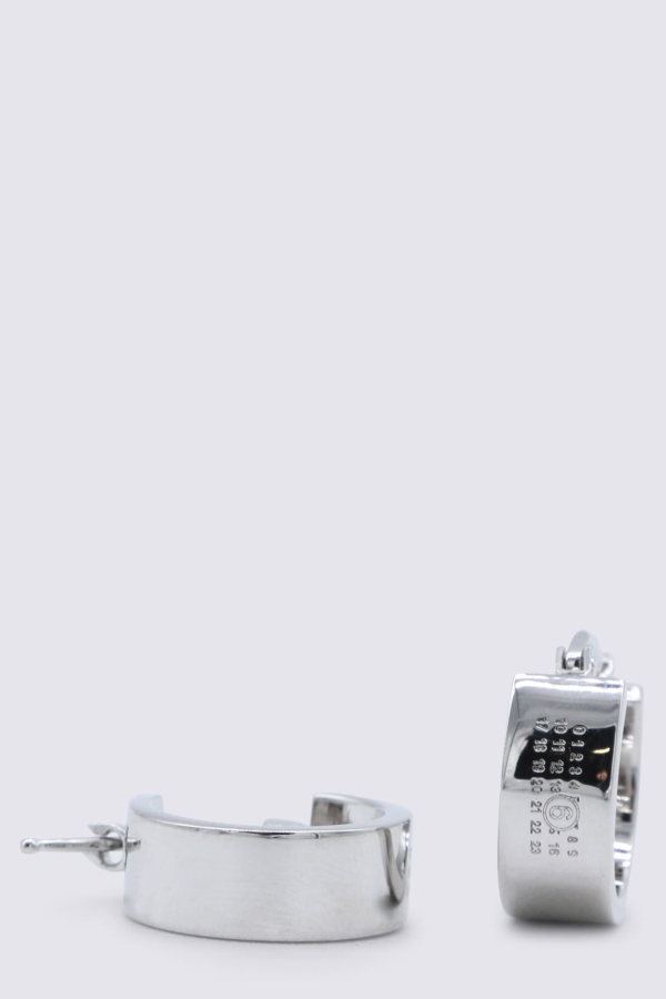 MM6 Maison Margiela Silver Brass Earrings - Polished Palladium