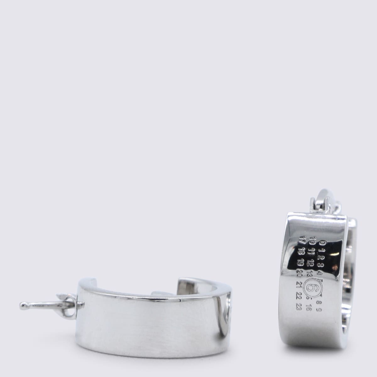 MM6 Maison Margiela Silver Brass Earrings - Polished Palladium - Image 2 of 3