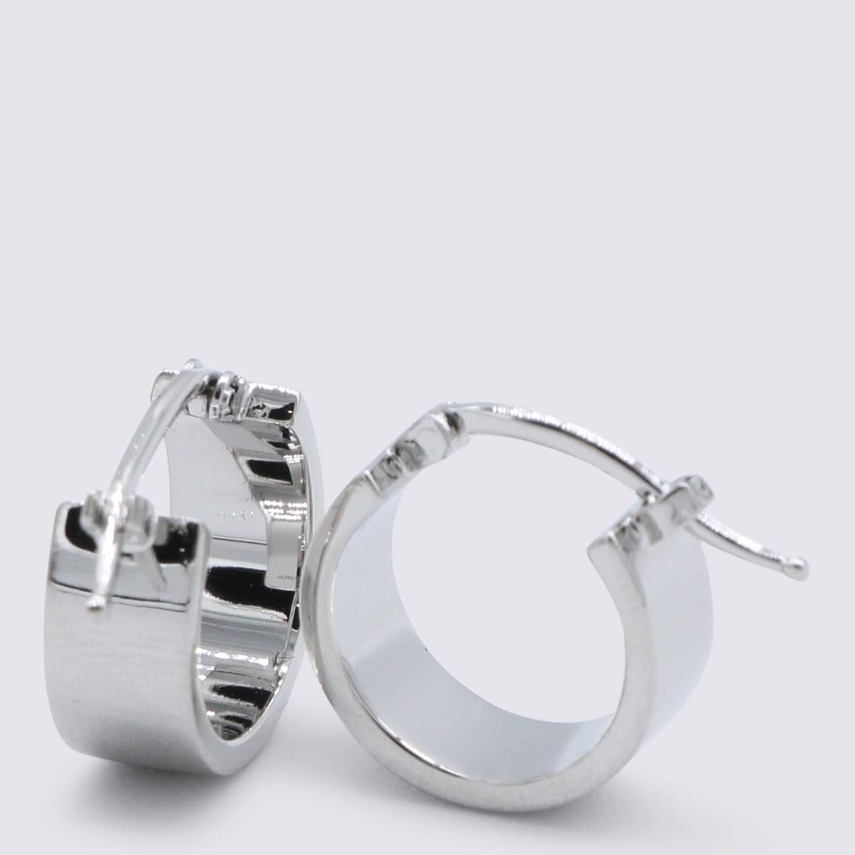 MM6 Maison Margiela Silver Brass Earrings - Polished Palladium - Image 3 of 3