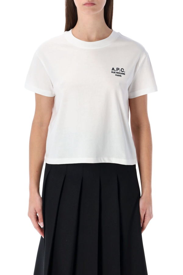 A.P.C. Rue Madame Heavy Cotton Boxy T-Shirt - White Dark Navy