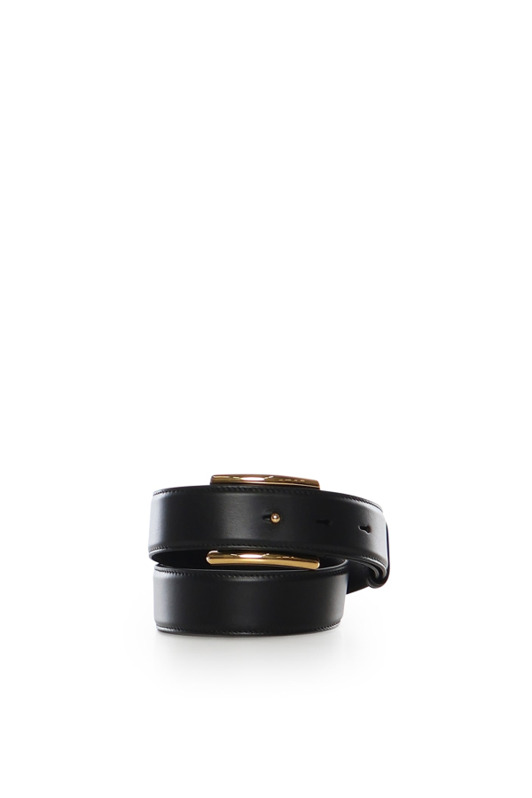 Alaia Curve Leather Belt - Black