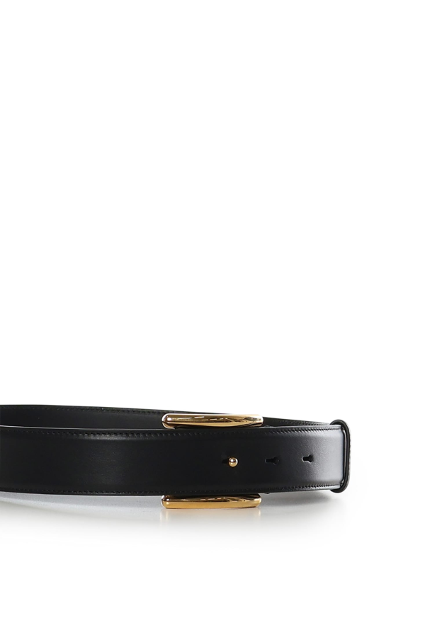 Alaia Curve Leather Belt - Black