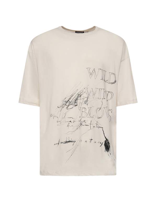Ann Demeulemeester Wild Wind Blows Cotton T-Shirt - Ivory