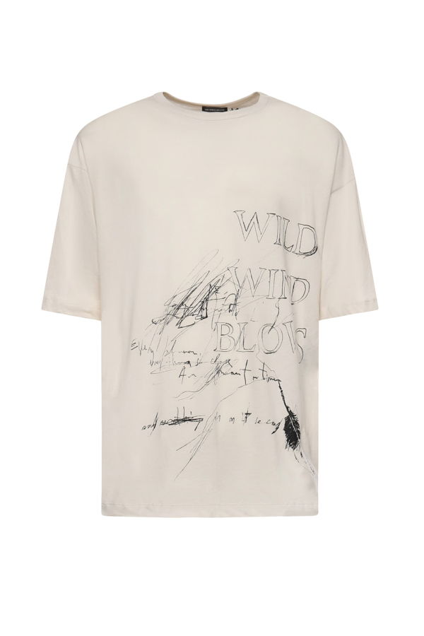 Ann Demeulemeester Wild Wind Blows Cotton T-Shirt - Ivory