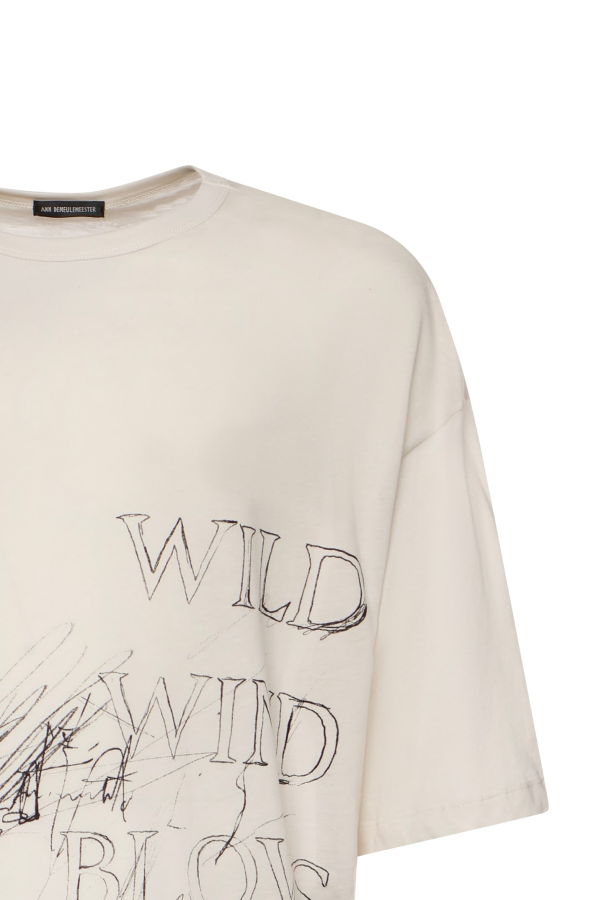 Ann Demeulemeester Wild Wind Blows Cotton T-Shirt - Ivory