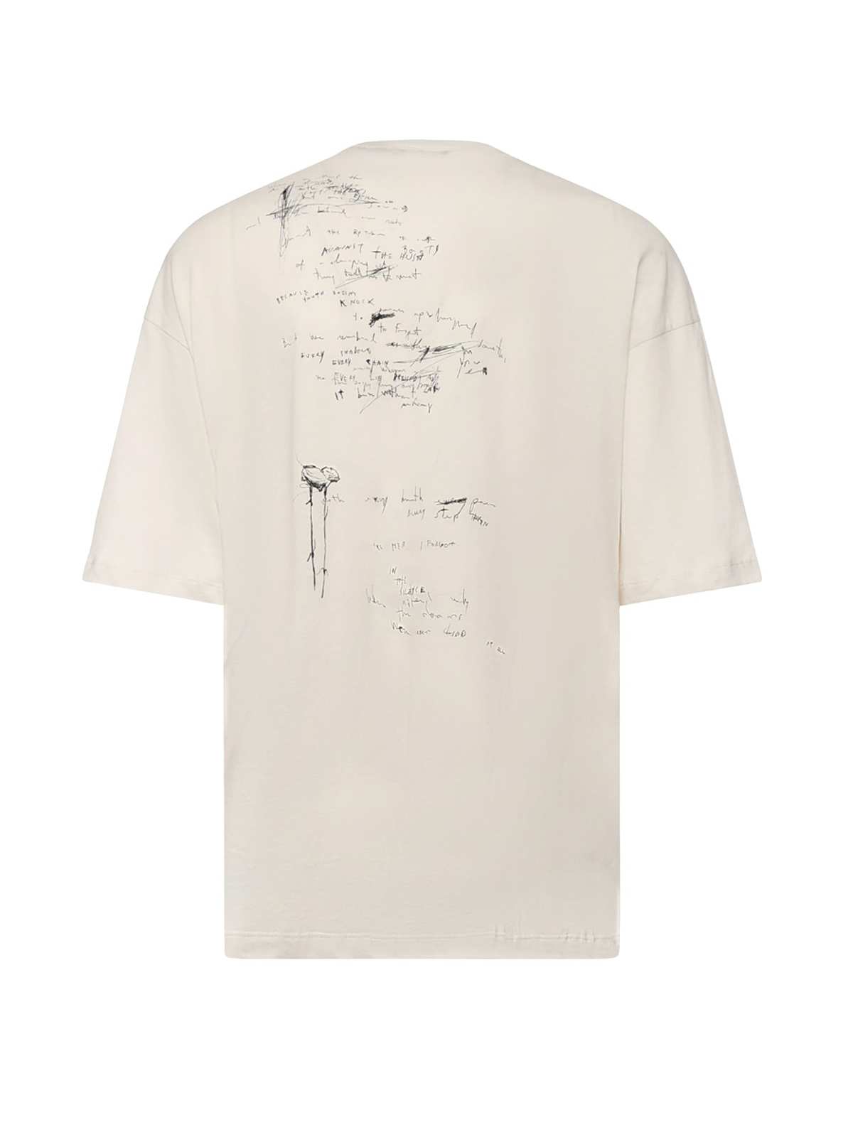 Ann Demeulemeester Wild Wind Blows Cotton T-Shirt - Ivory - Image 3 of 3