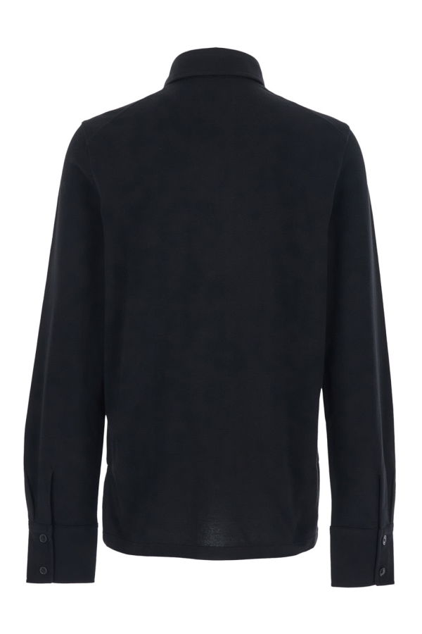 Vivienne Westwood Long-Sleeved Polo Shirt with Tone-on-Tone Logo - Black