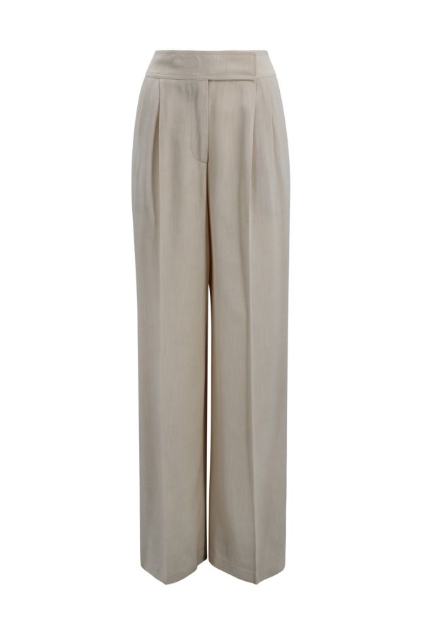 Etro Wide Leg Flamed Viscose Trousers - Cream