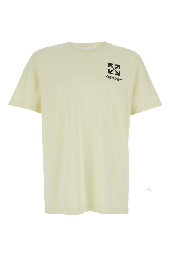 Off-White Light Yellow Crew-Neck Logo T-Shirt - Yellow