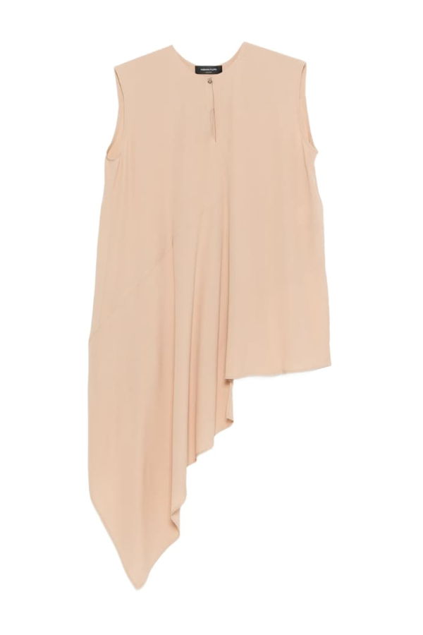 Fabiana Filippi Asymmetric Keyhole Blouse - Beige