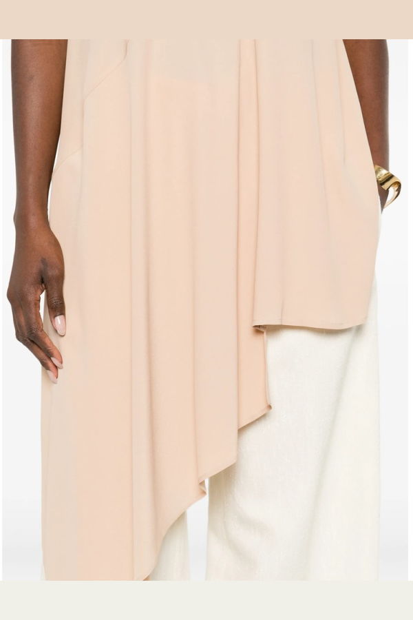 Fabiana Filippi Asymmetric Keyhole Blouse - Beige