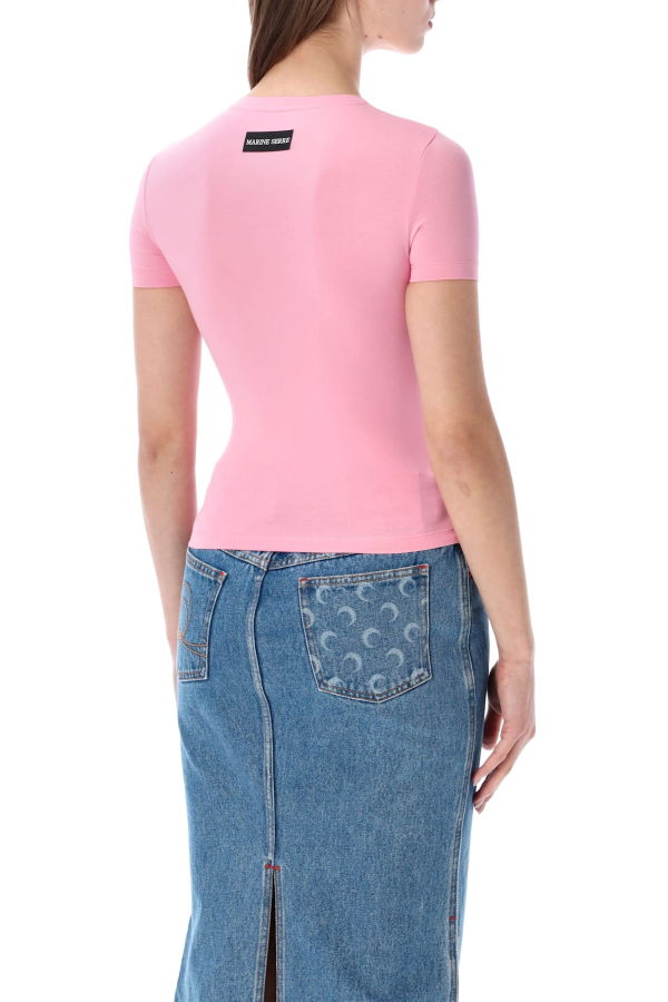 MARINE SERRE Pearl Logo Baby T-Shirt - Pink