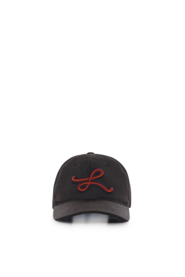 LOEWE Cotton Hat With L Appliqué - Black