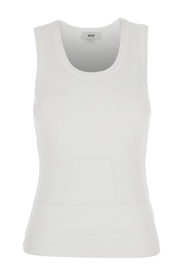AGOLDE Poppy U-Neck Sleeveless Top - White