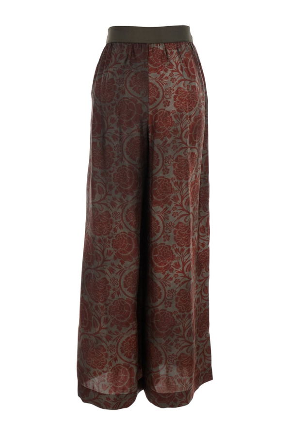 Uma Wang Pansy Trousers With Elasticized Waistband And All-Over Print - Red