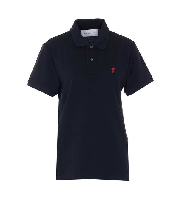 Ami Alexandre Mattiussi Ami De Coeur Polo Shirt - Black