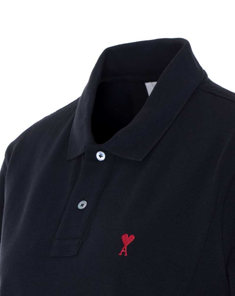 Ami Alexandre Mattiussi Ami De Coeur Polo Shirt - Black