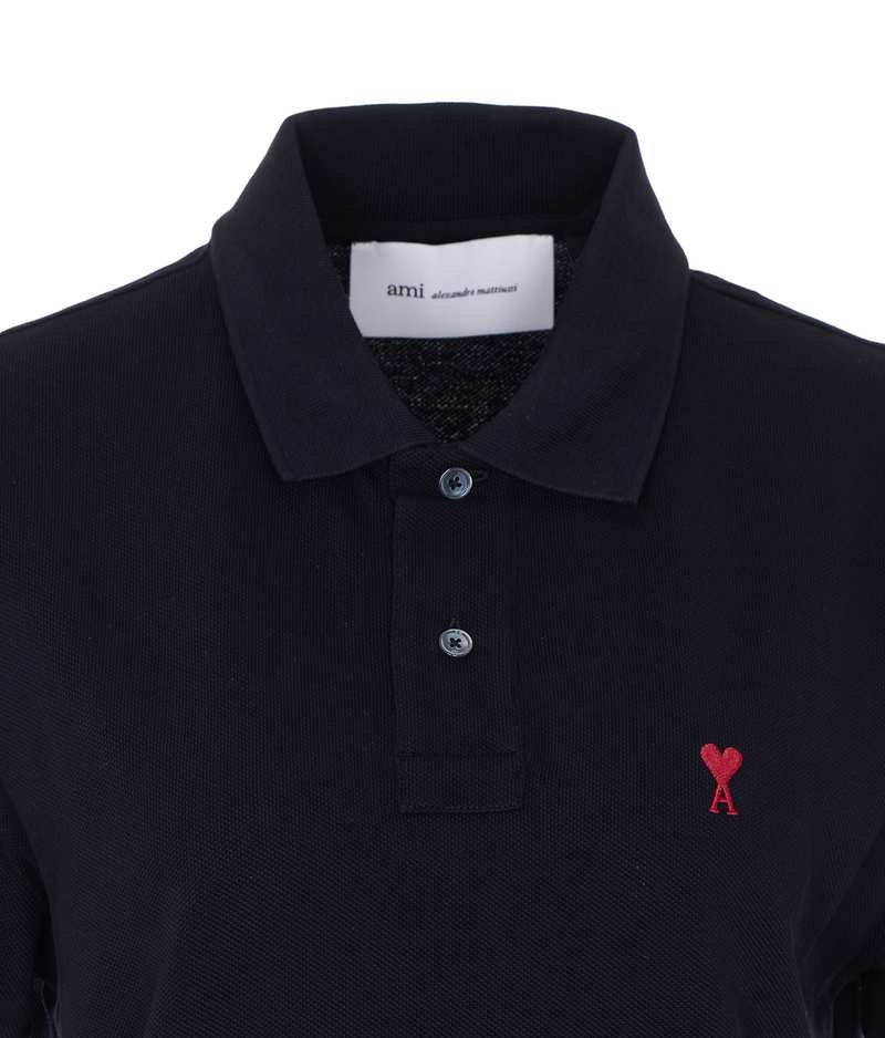 Ami Alexandre Mattiussi Ami De Coeur Polo Shirt - Black