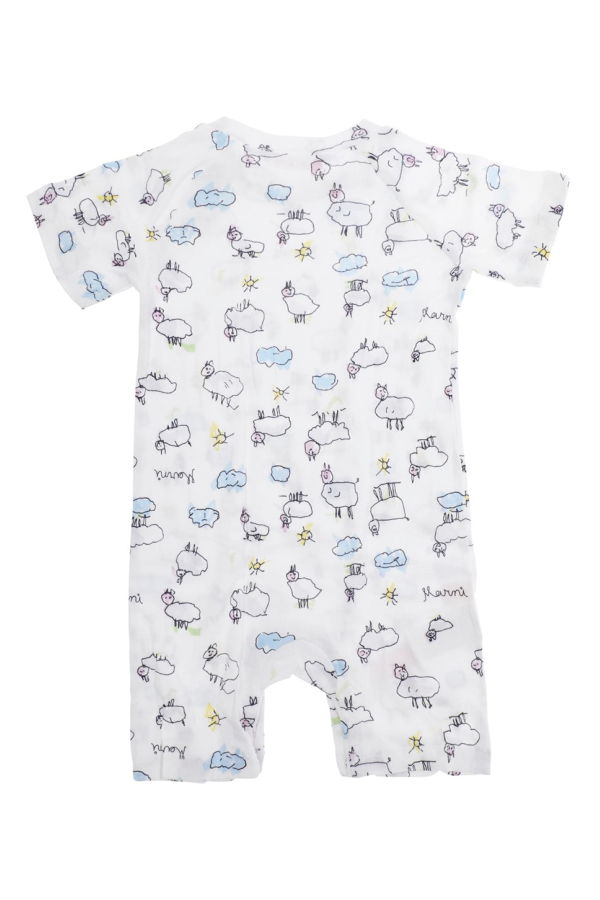 KIDS Marni Onesie, Hat and Bib All-Over Print Bodysuit Set - White